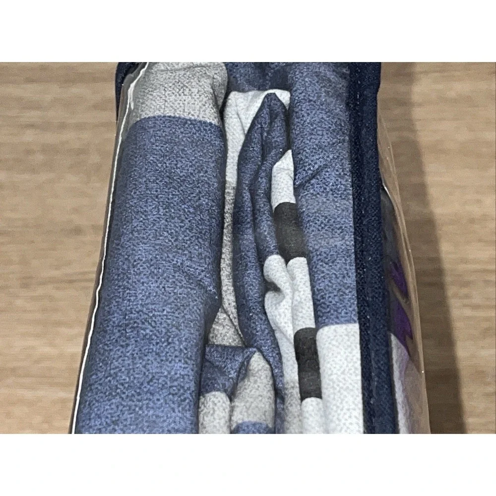 NAUTICA Home Twin Duvet‎ Cover Set RENDON Blue Stripe Pattern 100% Cotton NWT